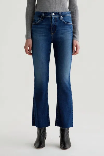 Ag Farrah Boot Crop Mid Rise Jeans In Forgotten In Blue