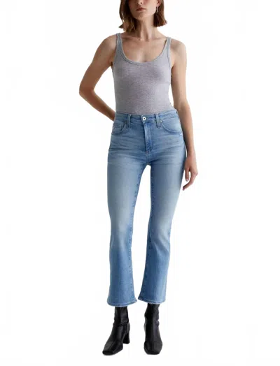 Ag Farrah Boot Crop Mid Rise Jeans In Nordic Sea In Blue