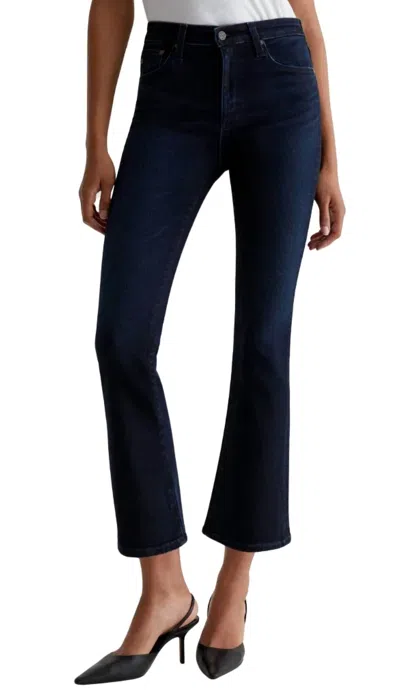 Ag Farrah Boot Crop Mid-rise Jeans In 3 Years Burn In Blue