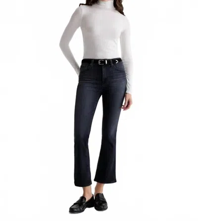 Ag Farrah Boot Crop Mid-rise Jeans In Black In Multi