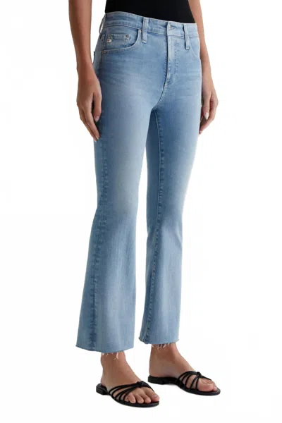 Ag Farrah Boot Cropped Jeans In 24 Years Looking Glass In Blue