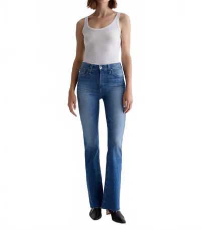 Ag Farrah Boot Mid-rise Jeans In Runway In Blue
