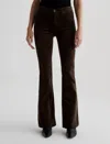 Ag Farrah Boot Velvet Mid-rise Jeans In Rich Umber In Black