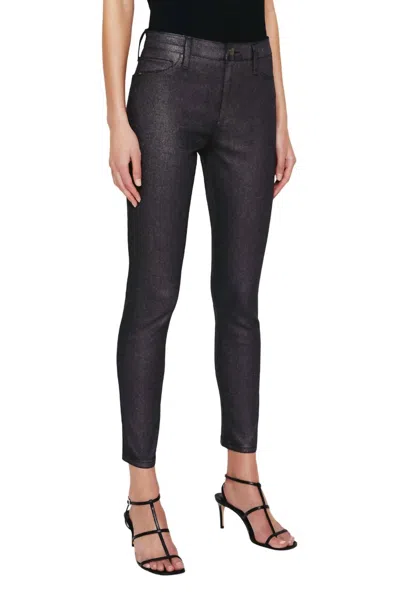 Ag Farrah Coated Skinny Ankle Jean In Luminous Grey In Blue