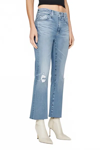 Ag Farrah Distressed Boot Crop Jeans In Blue