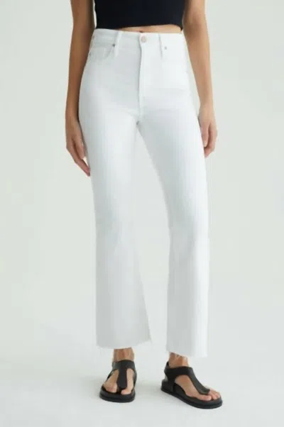 Ag Farrah High Rise Bootcut Crop Jeans In Modern White