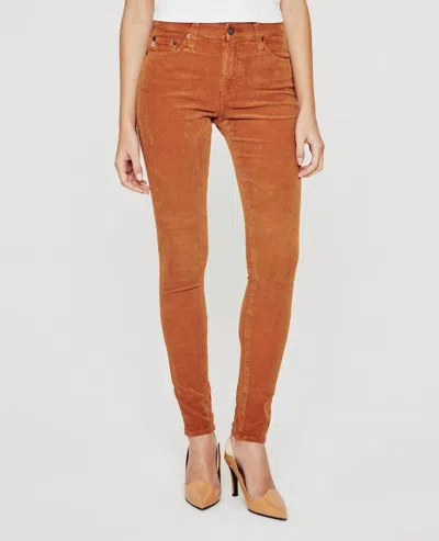 Ag Farrah High Rise Cord In Turmeric In Multi