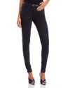 Ag Farrah High-rise Sateen Skinny Jeans In Black In Super Blac