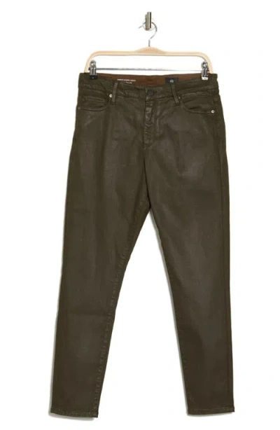 Ag Farrah High Waist Ankle Skinny Jeans In Green