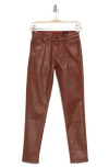 Ag Farrah High Waist Ankle Skinny Jeans In Leatherette Lt Dark Hibiscus