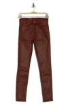 Ag Farrah High Waist Coated Skinny Jeans In Dark Hibiscus