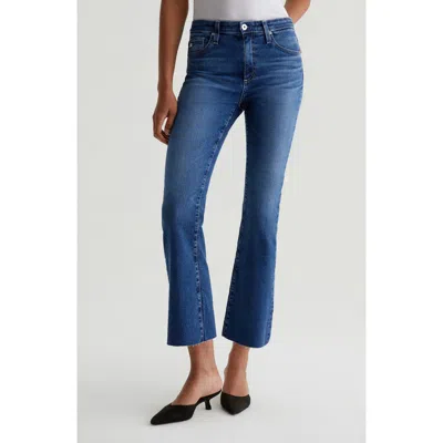 Ag Farrah High Waist Crop Bootcut Jeans In Blue