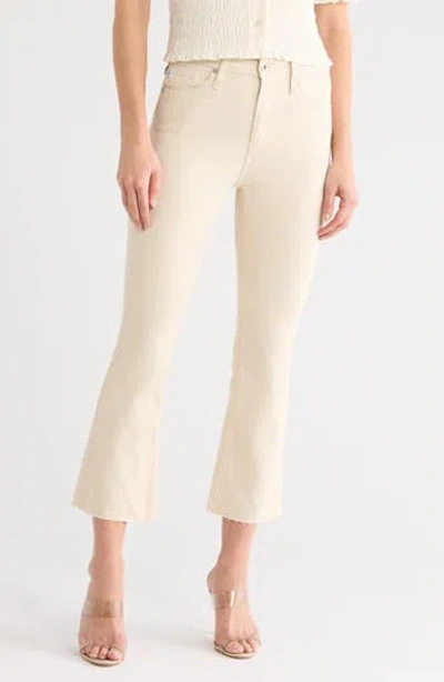 Ag Farrah High Waist Raw Hem Crop Bootcut Jeans In Neutral