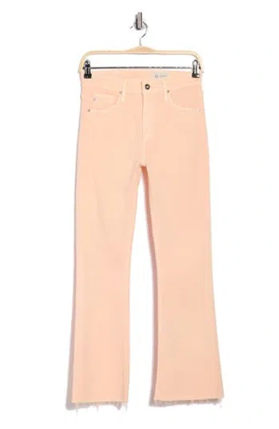 Ag Farrah High Waist Raw Hem Crop Bootcut Jeans In Pink