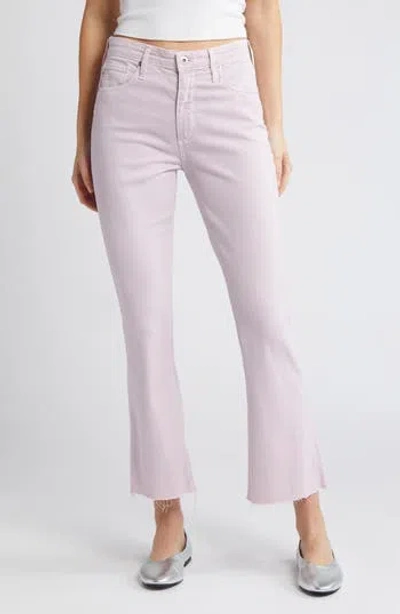 Ag Farrah High Waist Raw Hem Crop Bootcut Jeans In Pink