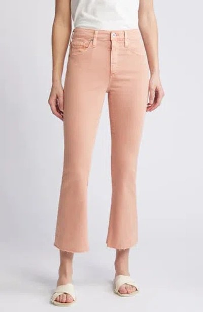 Ag Farrah High Waist Raw Hem Crop Bootcut Jeans In Pink