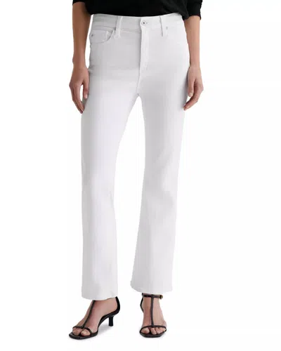 Ag Farrah Mid-rise Crop Boot Jeans In Gallery White