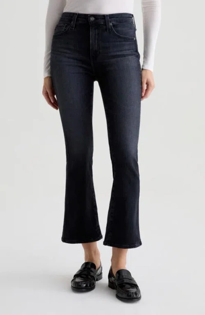 Ag Farrah Mid Rise Crop Bootcut Jeans In Blue