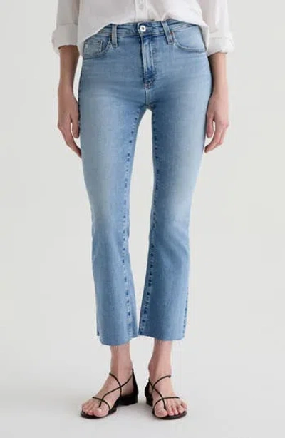 Ag Mari Raw Hem Slim Straight Leg Crop Jeans In Blue
