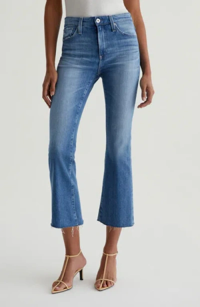 Ag Farrah Mid Rise Crop Bootcut Jeans In Blue