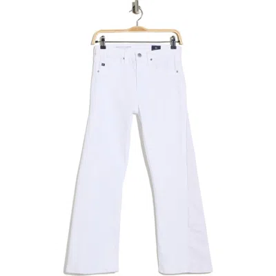 Ag Farrah Mid Rise Crop Bootcut Jeans In White