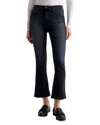 Ag Farrah Mid Rise Cropped Bootcut Jeans In Glitch In Blue