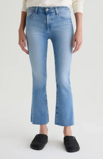 Ag Farrah Raw Hem Crop Bootcut Jeans In Blue