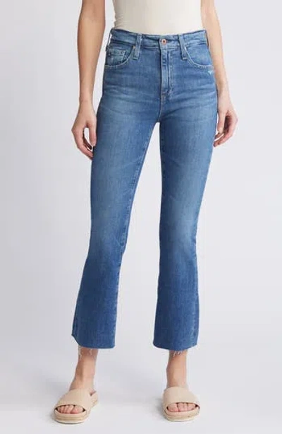 Ag Farrah Raw Hem Crop Bootcut Jeans In Alibi Destructed