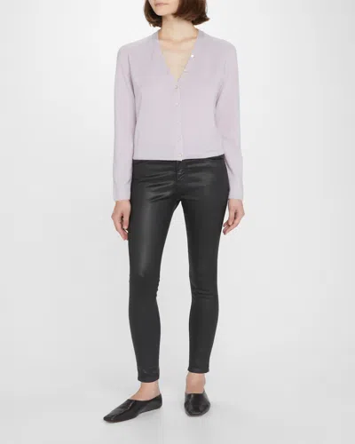 Ag Farrah Sateen High-rise Ankle Skinny Jeans In Black