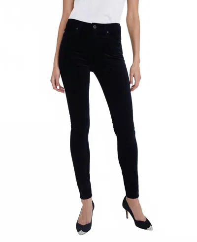 Ag Farrah Skinny High Rise Jeans In Super Black In Pink