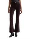 Ag Farrah Velvet Mid-rise Boot Pants In Amaretto Noir In Burgundy