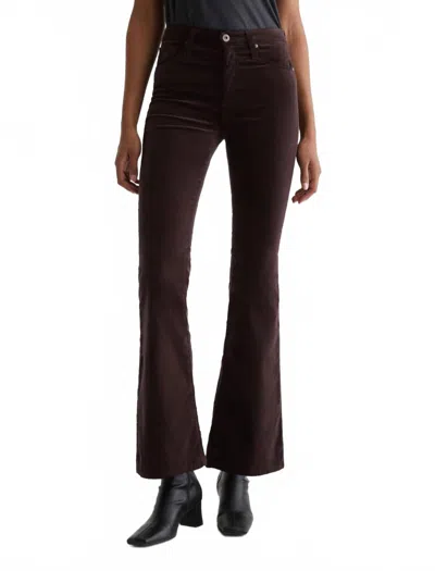 AG FARRAH VELVET MID-RISE BOOT PANTS IN AMARETTO NOIR