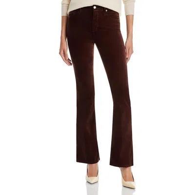 Ag Farrah Womens Velvet High Rise Bootcut Jeans In Burgundy