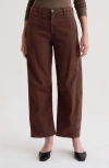 Ag Fiona Ankle Barrel Leg Chinos In Brown
