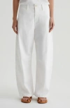 Ag Fiona Ankle Barrel Leg Chinos In Powder