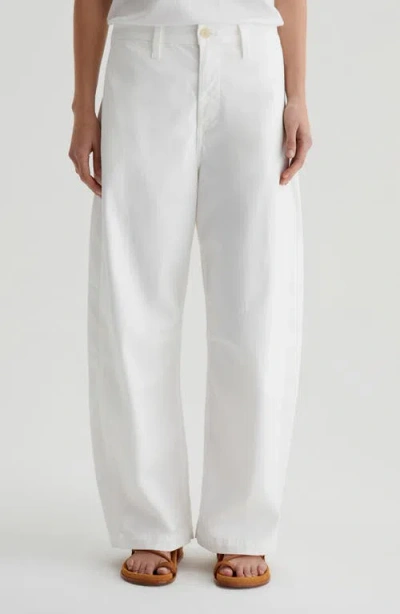 Ag Fiona Ankle Barrel Leg Chinos In Powder