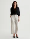 Ag Fiona Ankle Barrel Leg Chinos In Pumice