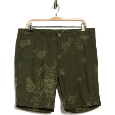 Ag Flora Print Slim Fit Shorts In Green