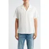 Ag Foster Cotton & Linen Blend Camp Shirt In White