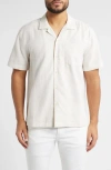 Ag Foster Cotton Blend Camp Shirt In Light Oatmeal