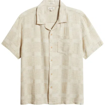 Ag Foster Cotton Blend Camp Shirt In Neutral