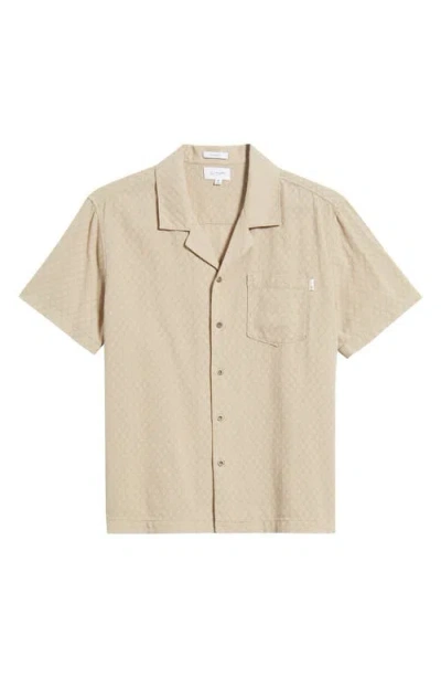 Ag Foster Relaxed Fit Jacquard Camp Shirt In Brown