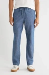 Ag Garreth Slim Fit Chambray Drawstring Trouser Joggers In Blue