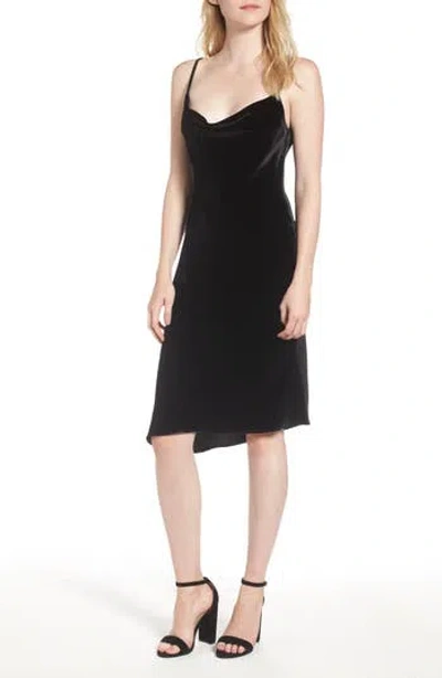 Ag Gia Velvet Slipdress In Black