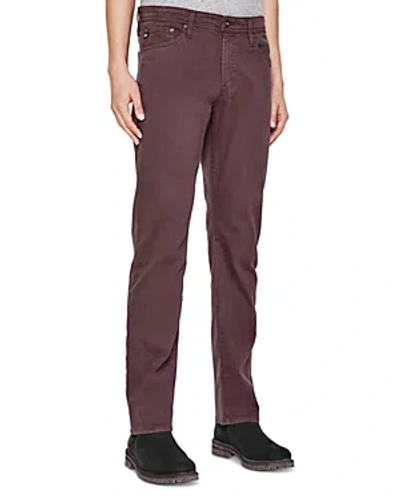 Ag Graduate Straight Fit Twill Jeans In Pinot Noir