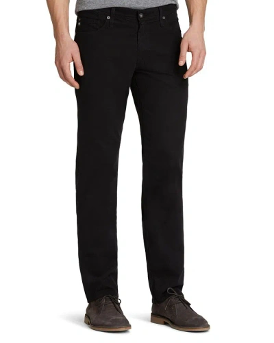 Ag Graduate Straight Fit Twill Trousers In True Black