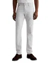 Ag Everett Sueded Stretch Sateen Slim Straight Leg Pants In Silver Fog