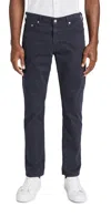 Ag Slim Straight Leg Herringbone Pants In New Navy