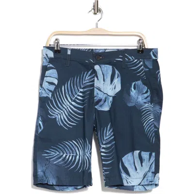 Ag Griffin Geo Print Flat Front Shorts In Blue