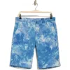 Ag Griffin Geo Print Flat Front Shorts In Abstract Tiedye Night Rain